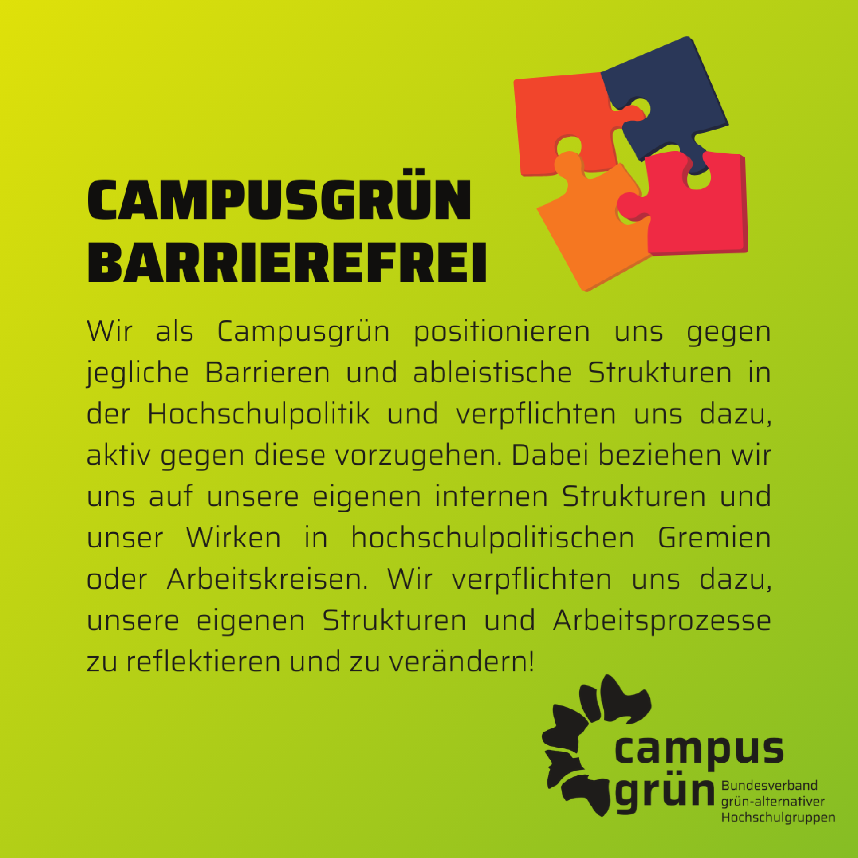 Barrierefreiheit in grünen Hochschulgruppen