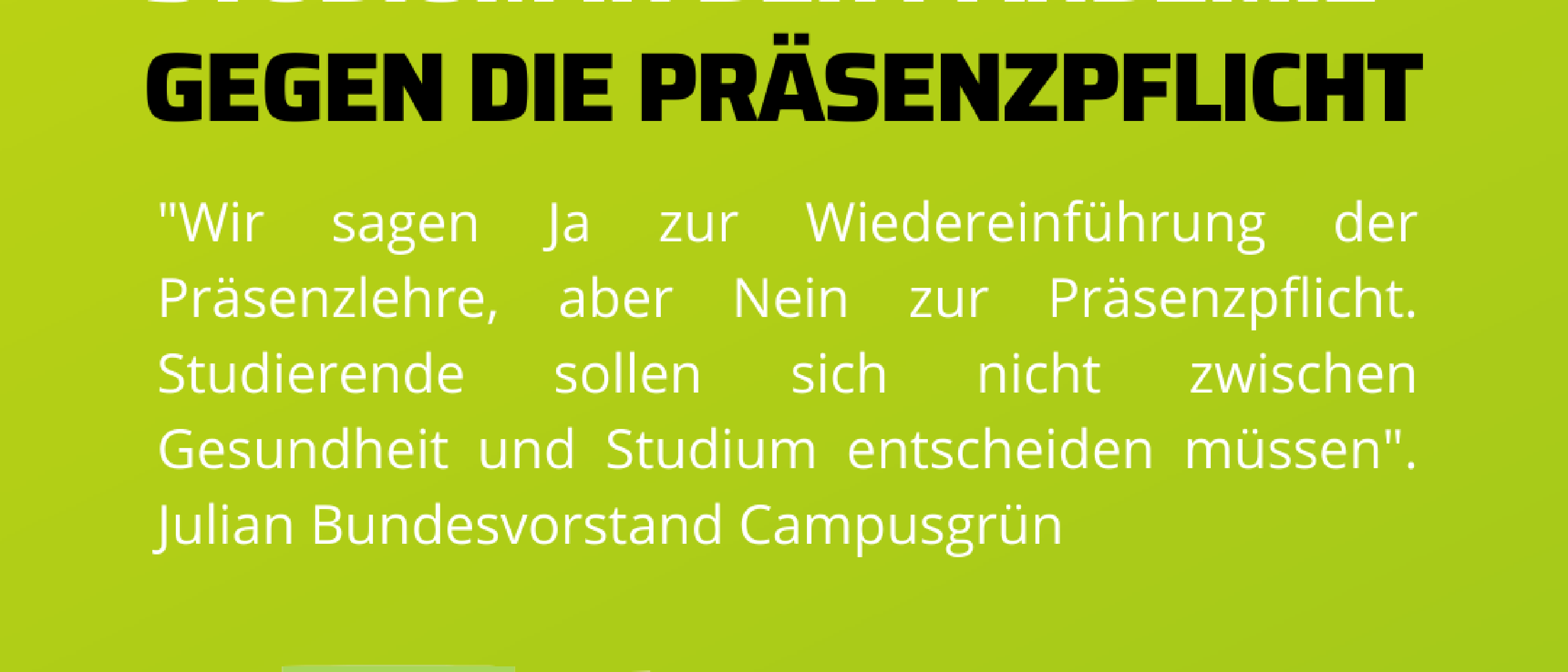 CAMPUSGRÜN- STUDIUM IN DER PANDEMIE