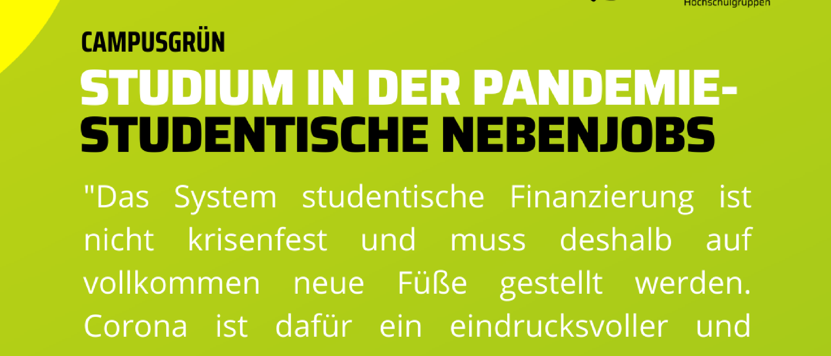 CAMPUSGRÜN- STUDIUM IN DER PANDEMIE