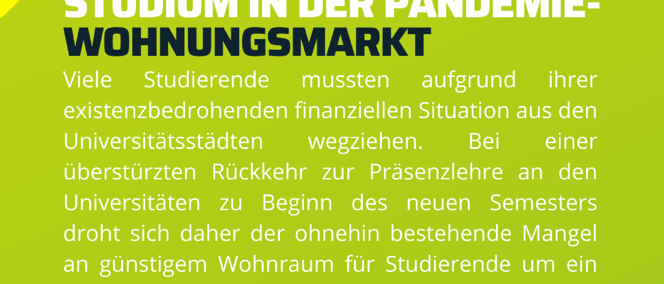 CAMPUSGRÜN- STUDIUM IN DER PANDEMIE