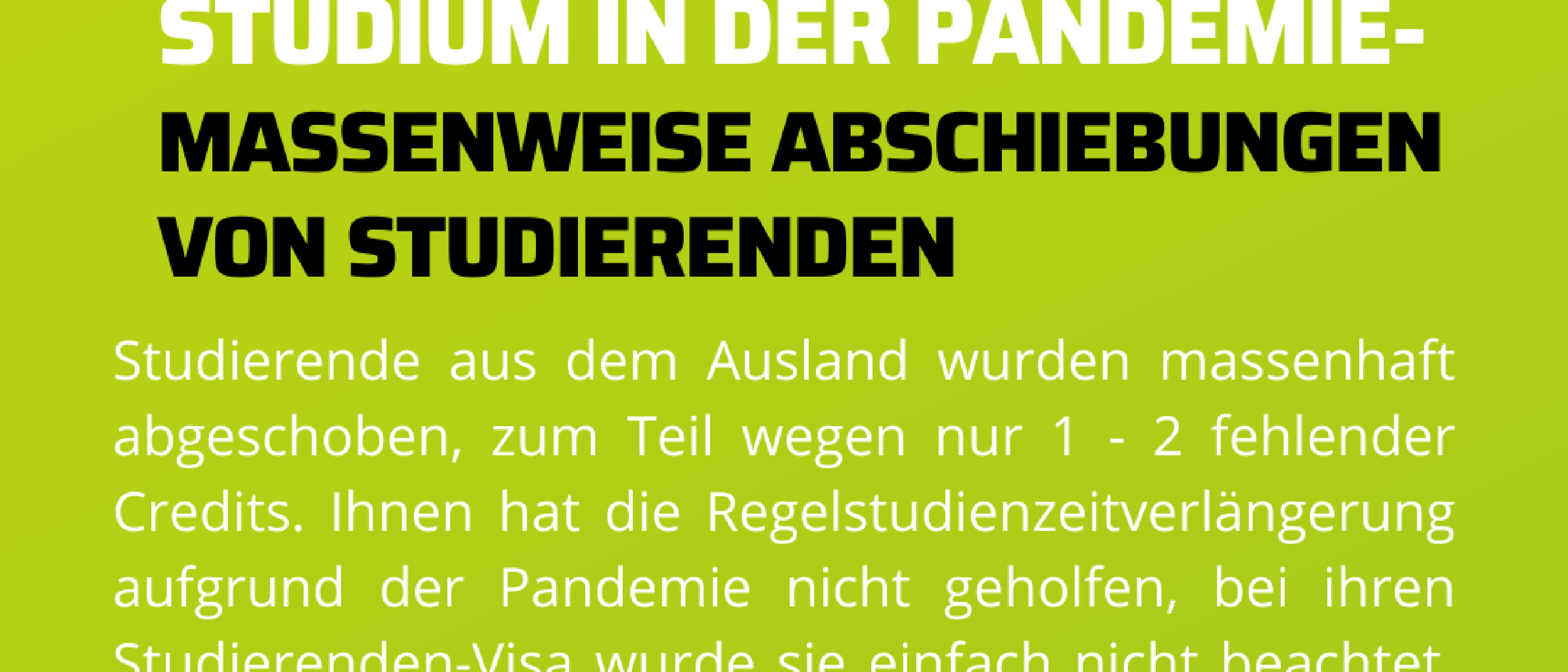 CAMPUSGRÜN- STUDIUM IN DER PANDEMIE