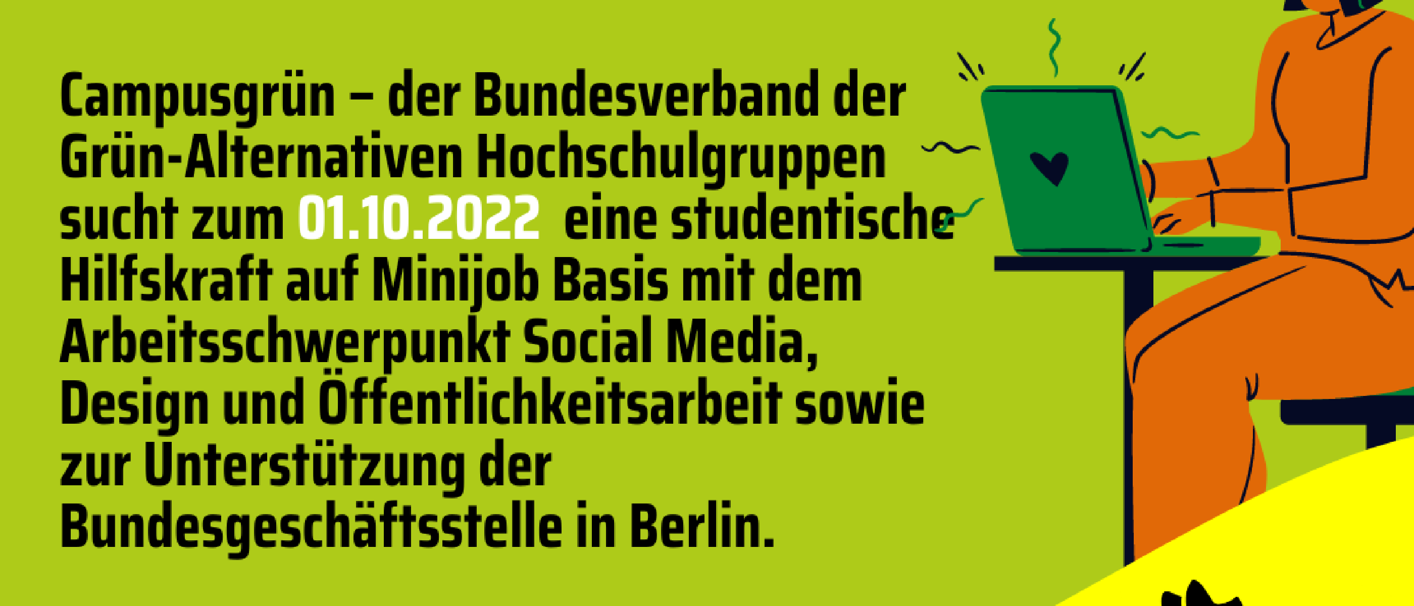 Campusgrün sucht Mitarbeiter*in für Social Media und Öffentlichkeitsarbeit