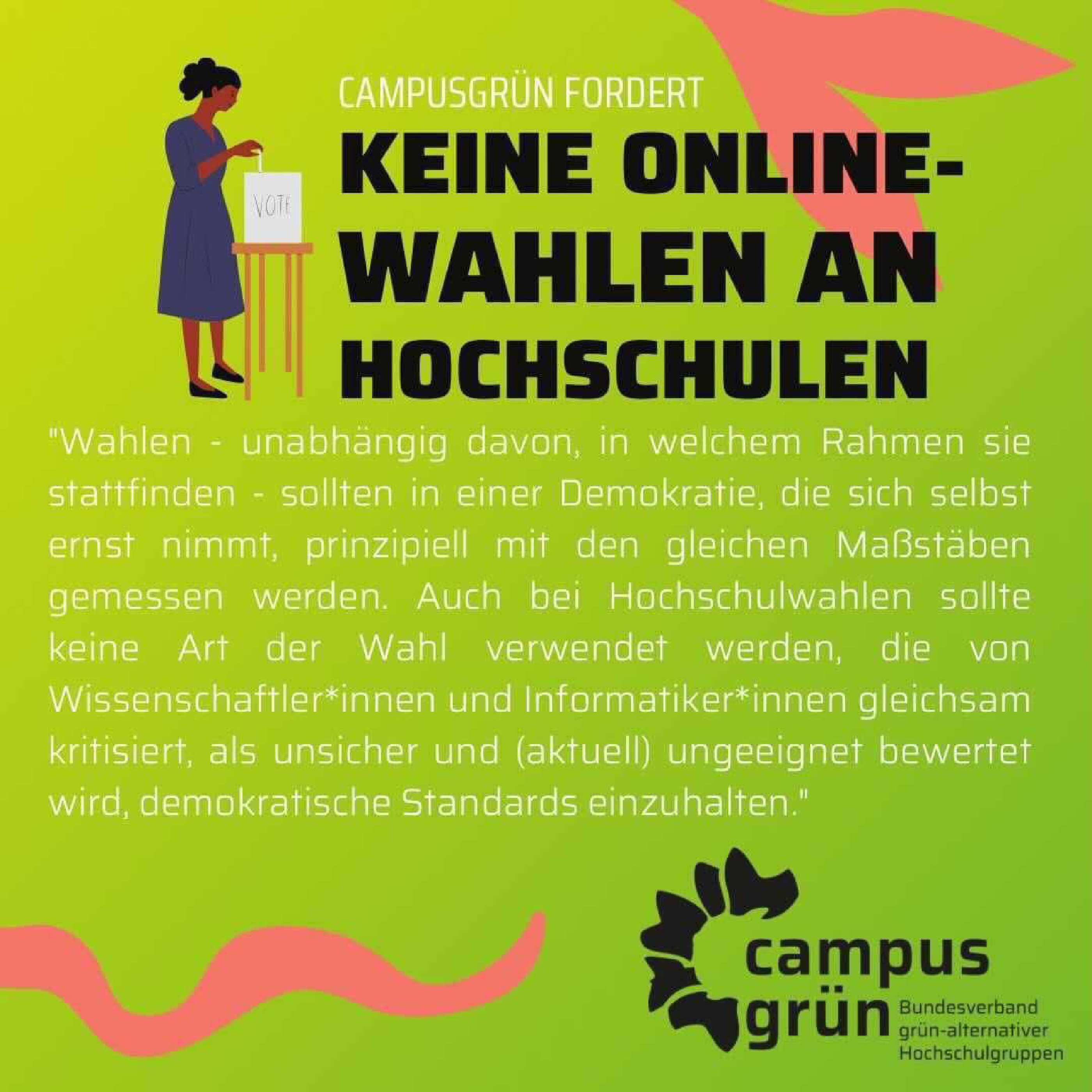 'Demokratie first, digital second' – Gegen Online-Wahlen an Hochschulen!
