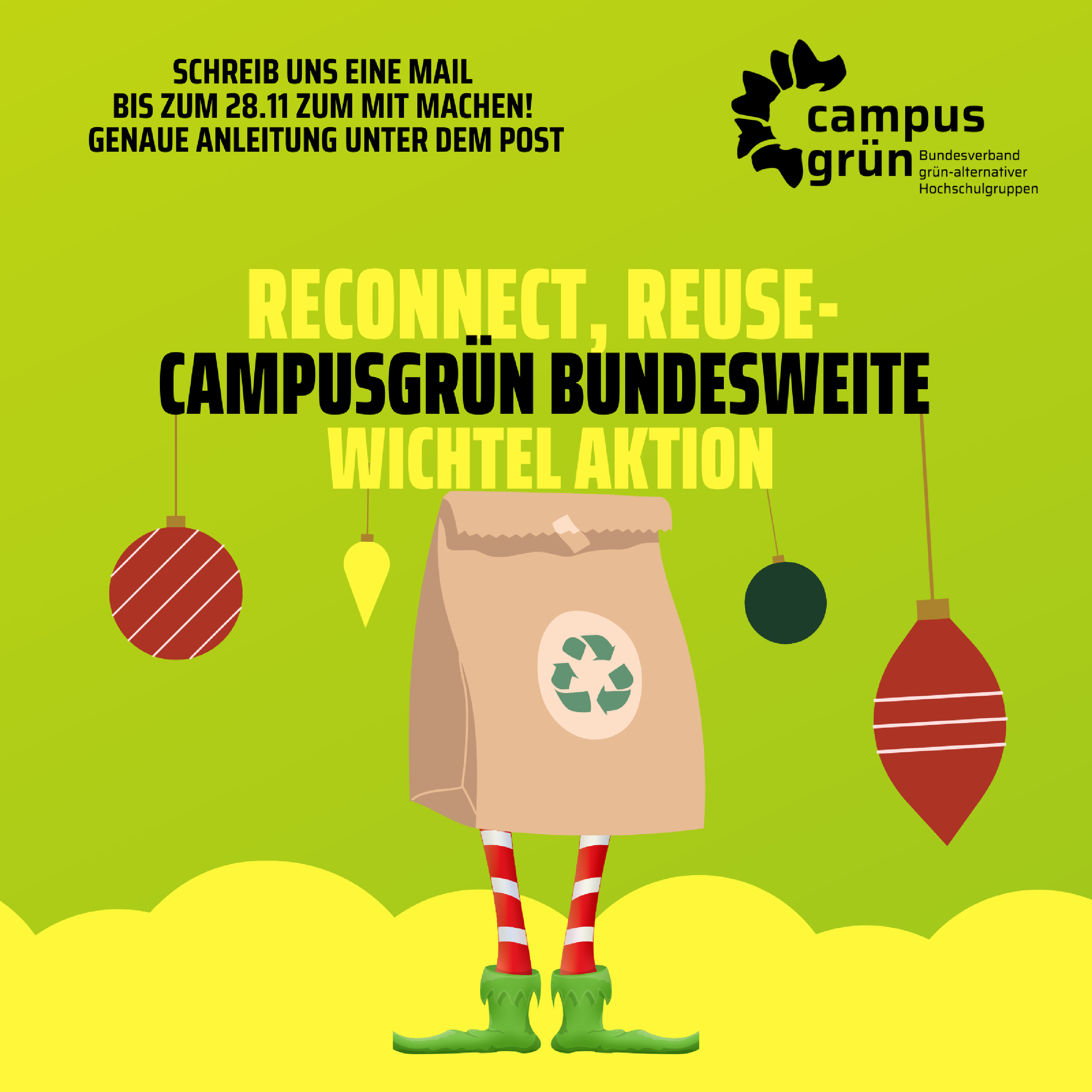 RECONNECT, REUSE- CAMPUSGRÜN BUNDESWEITE WICHTEL AKTION