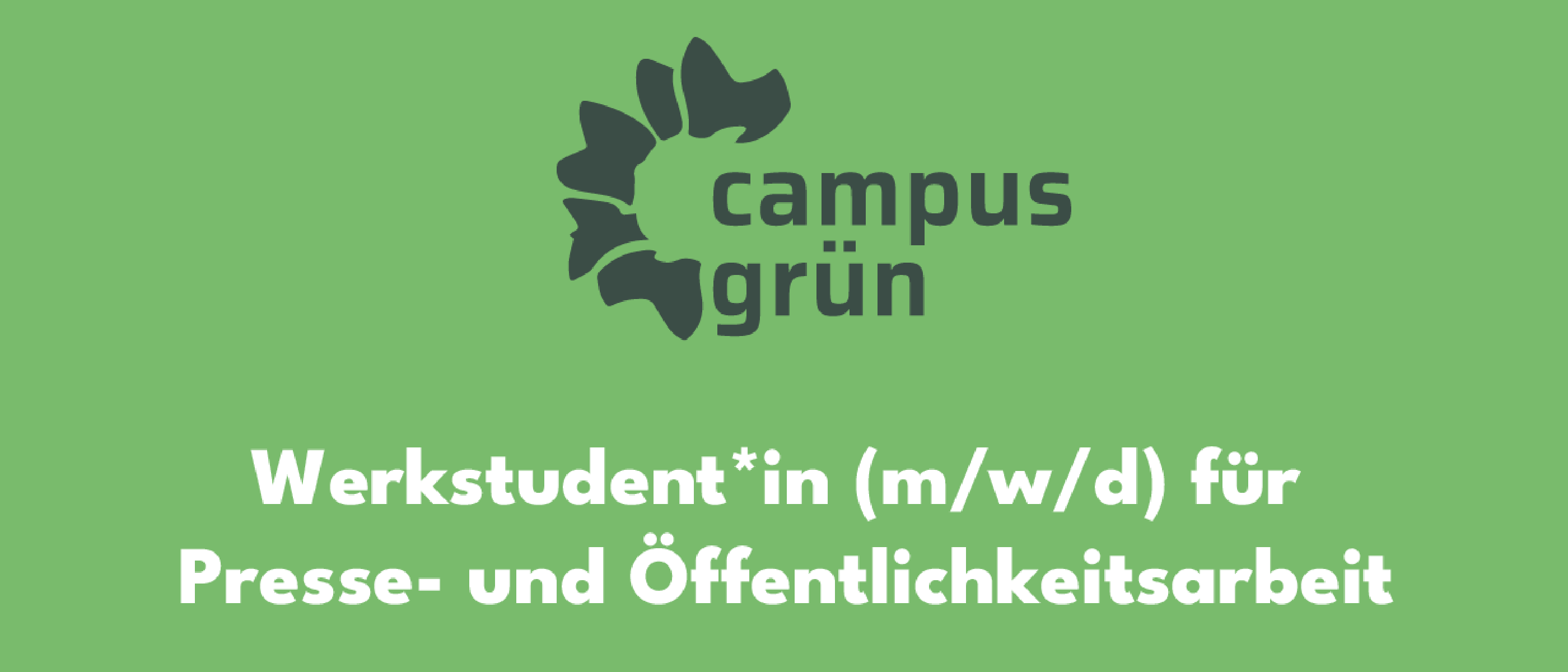 Stellenausschreibung: Werkstudent*in Presse- und Öffentlichkeitsarbeit