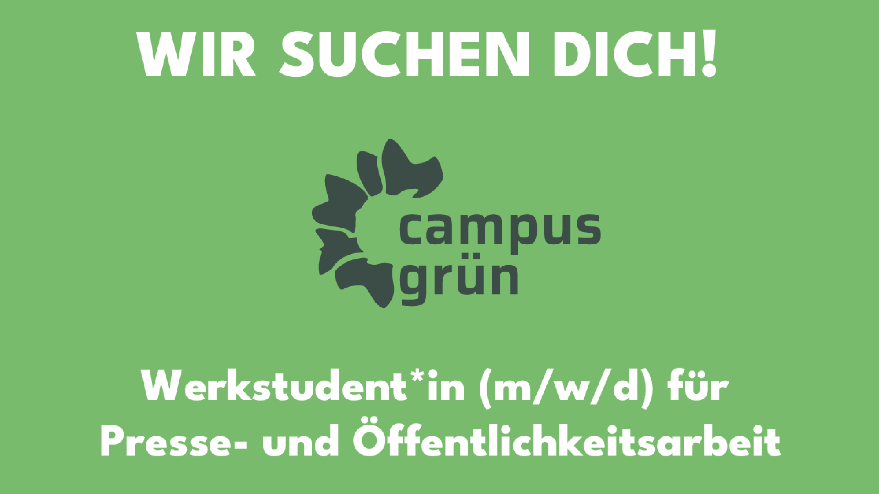 Stellenausschreibung: Werkstudent*in Presse- und Öffentlichkeitsarbeit