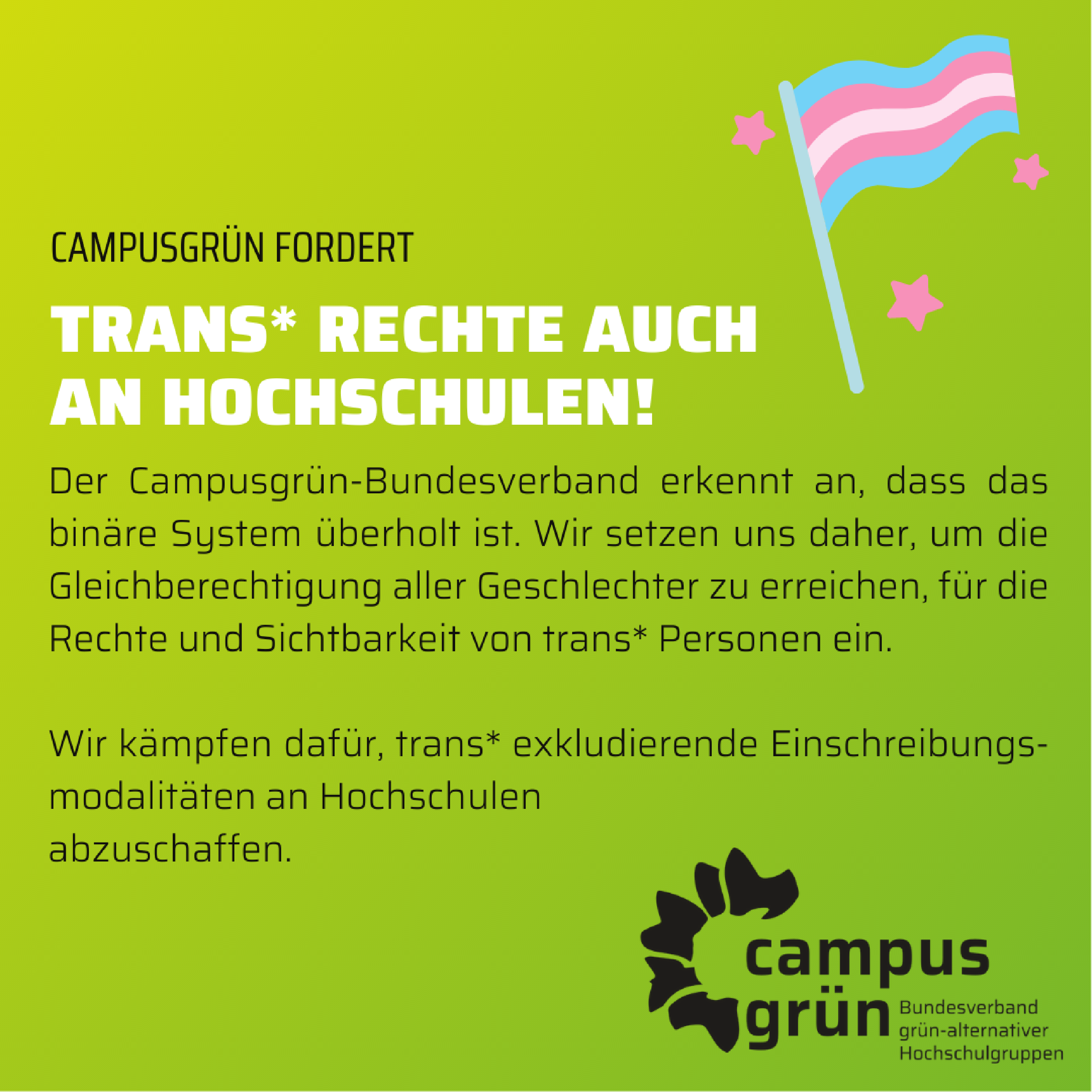 Trans* Rechte auch an Hochschulen