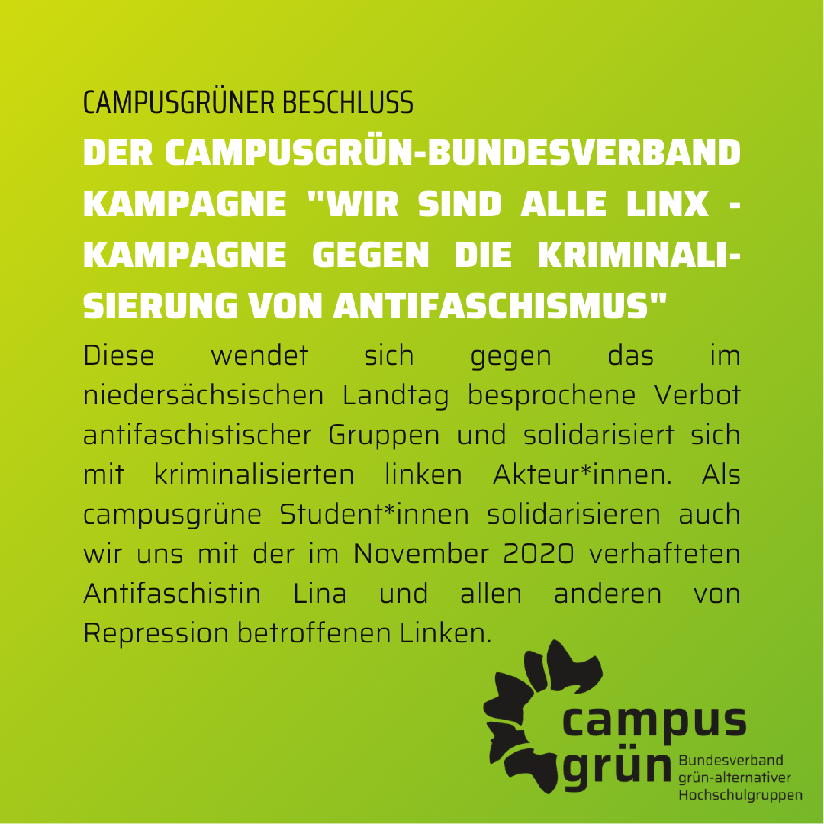 Unterstützung der Kampagne „Wir sind alle LinX'
