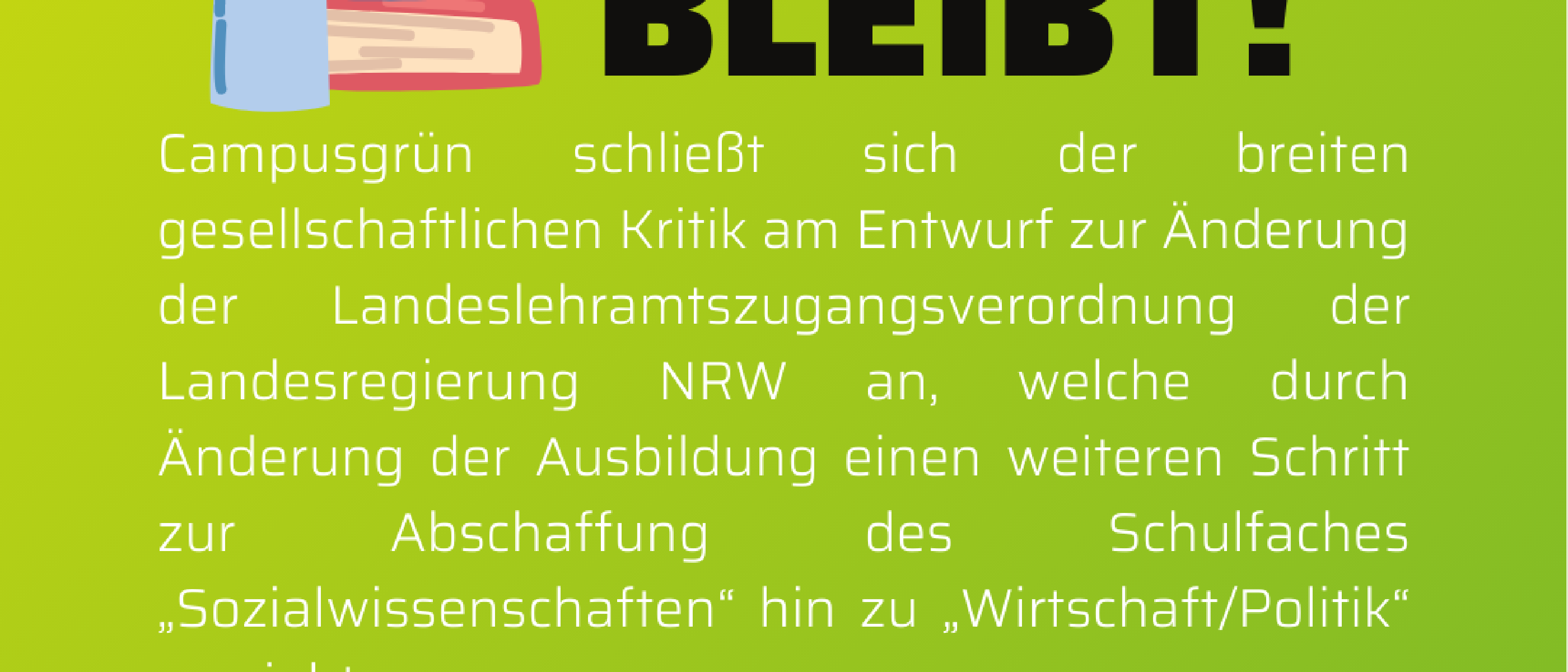 Zur geplanten Ersetzung des Schulfaches Sozialwissenschaften durch Wirtschaft/Politik in NRW